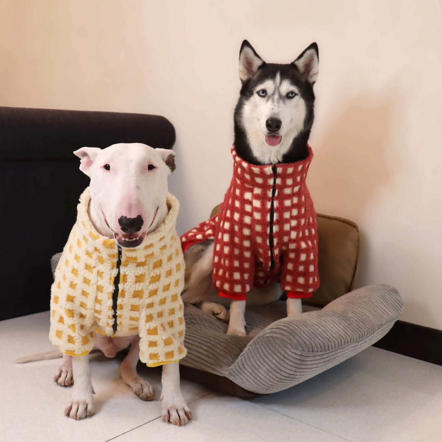 Bull Terrier Plaid Winter Sweater