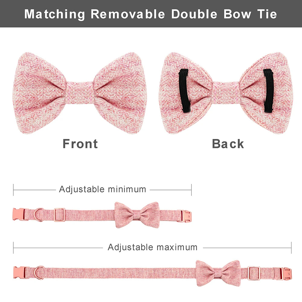 Personalized Dog Collar Bowknot