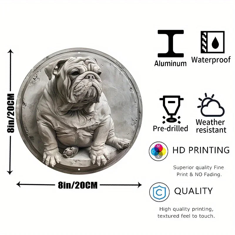 Bulldog Clay Style Metal Decor