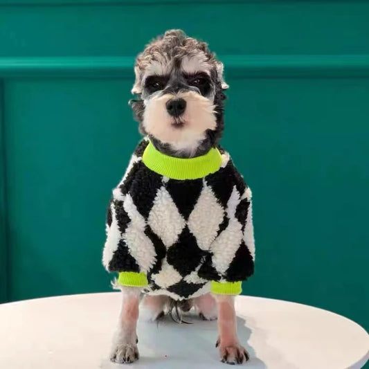 Schnauzer Plaid Winter Sweater