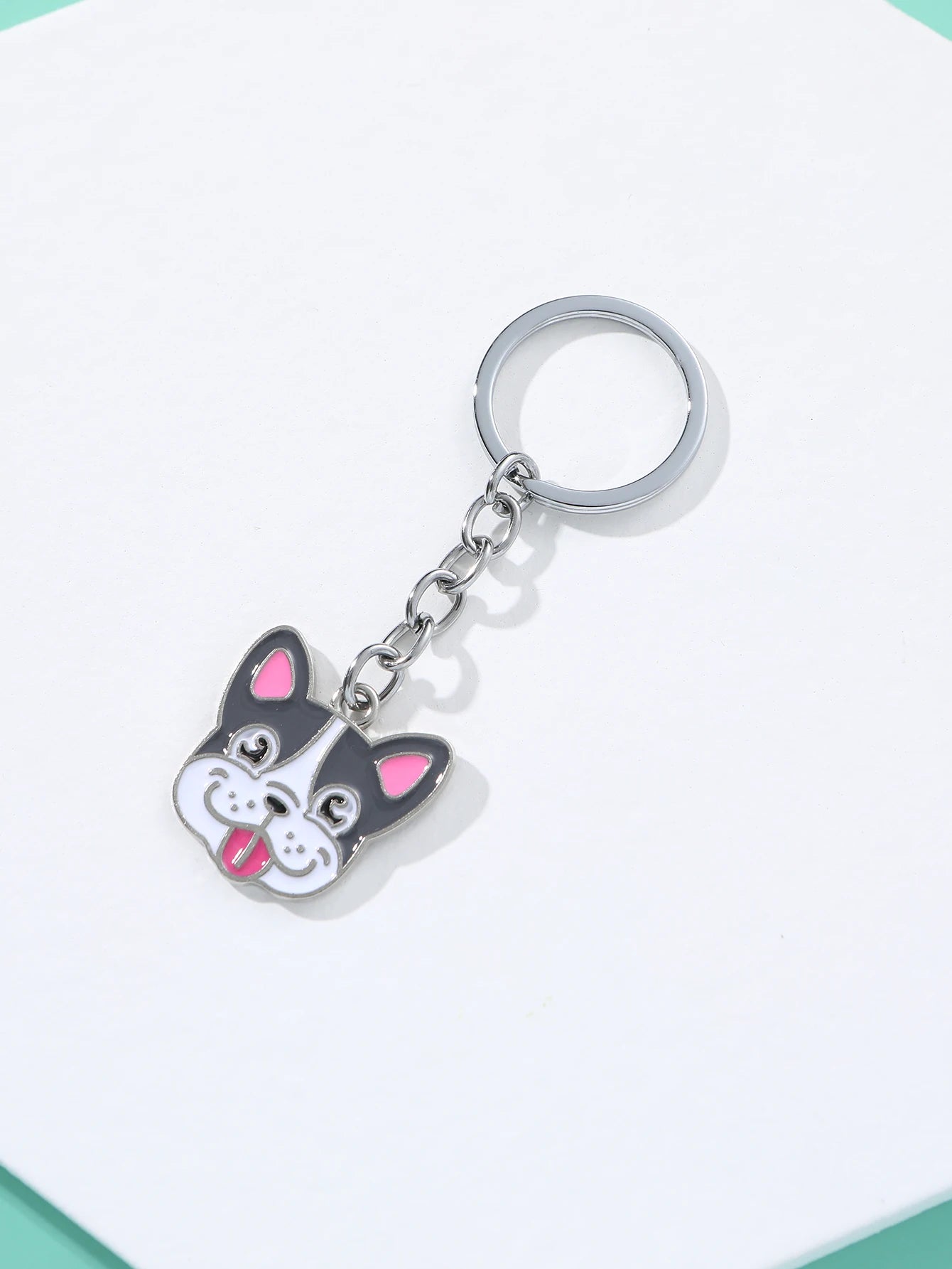 Boston Terrier Bell Keyring