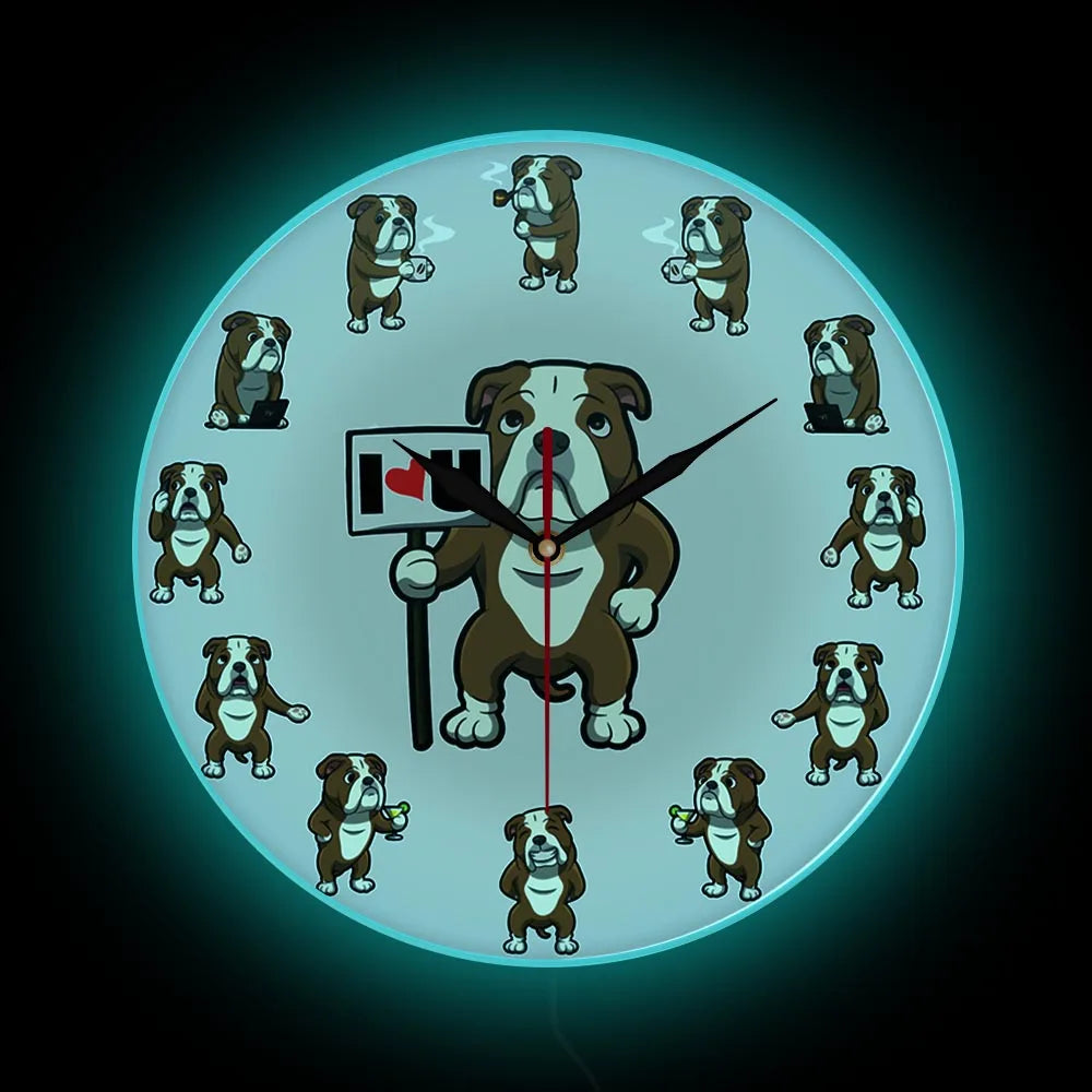 Bulldog Daily Life Wall Clock