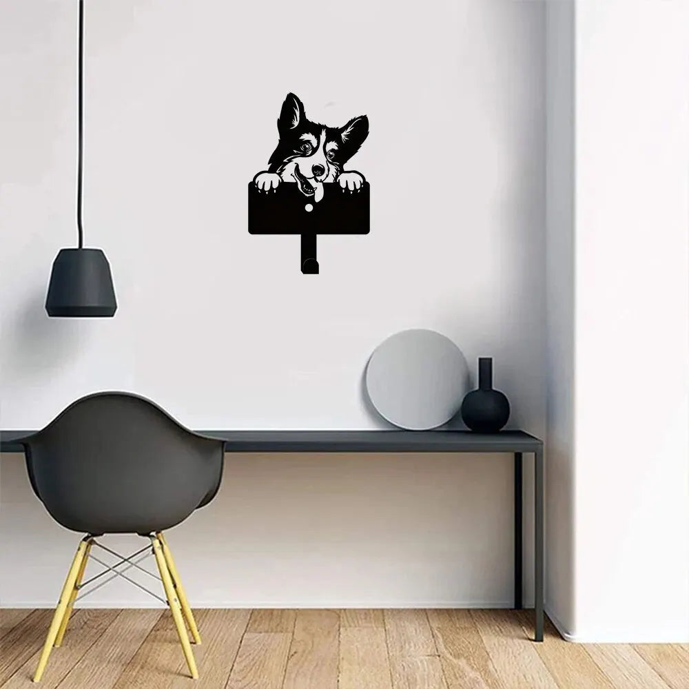 Metal Corgi Wall Hook