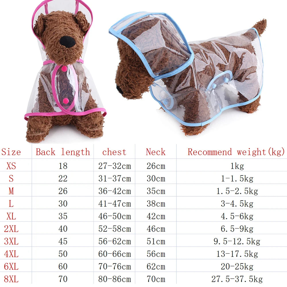 Transparent Dog Raincoat