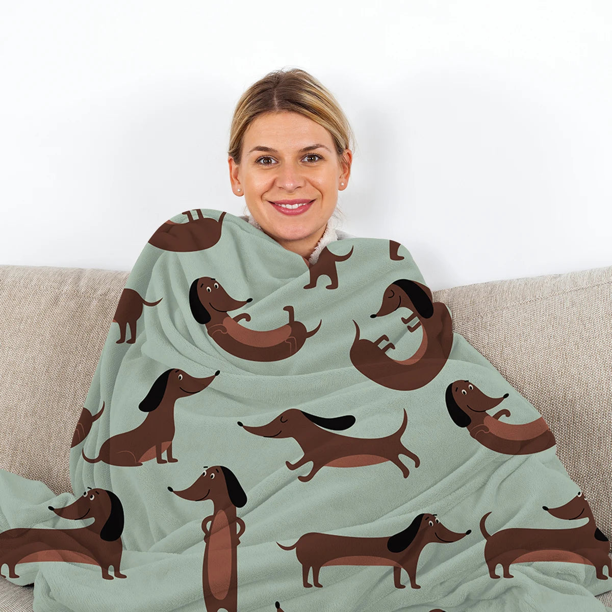 Dachshund Pose Throw Blanket