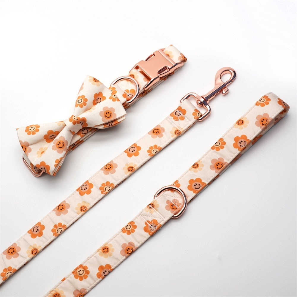 Floral Smile Collar Bow