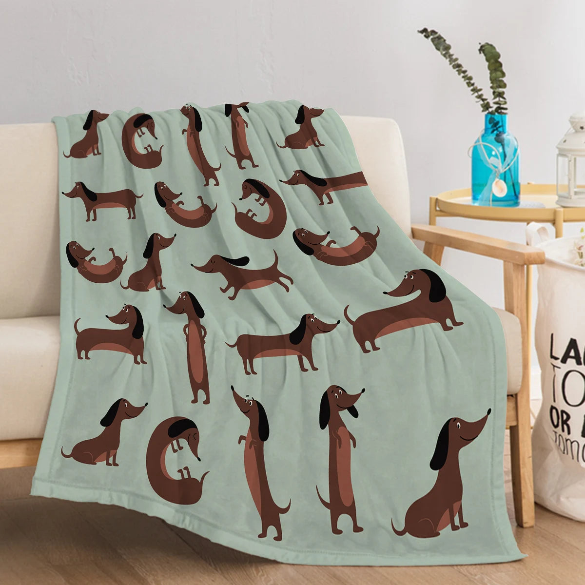 Dachshund Pose Throw Blanket