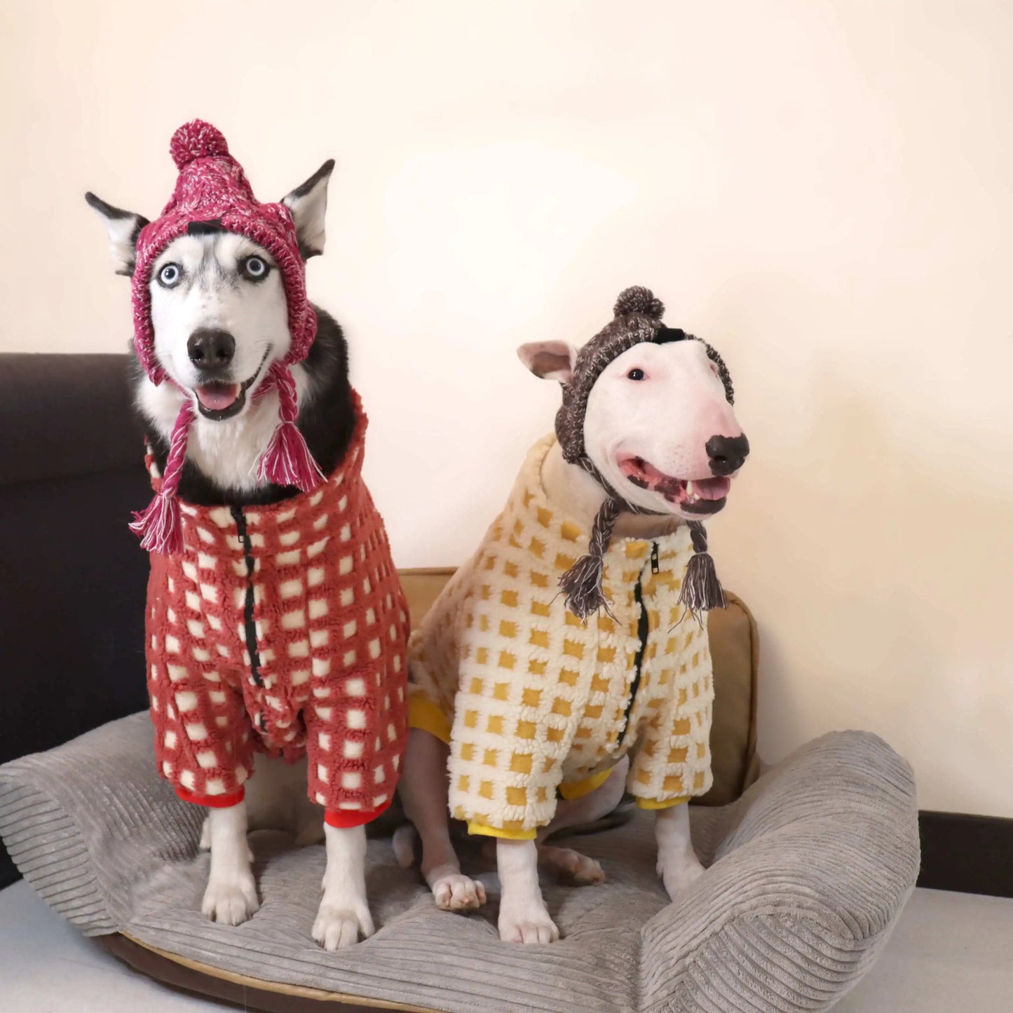 Bull Terrier Plaid Winter Sweater