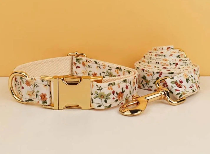 Personalized Floral Dog Harness Set