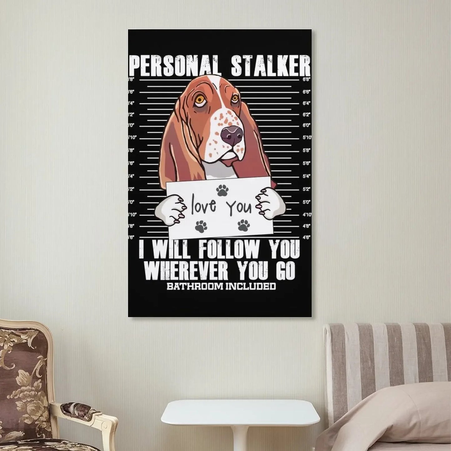 Funny Basset Hound Canvas Poster