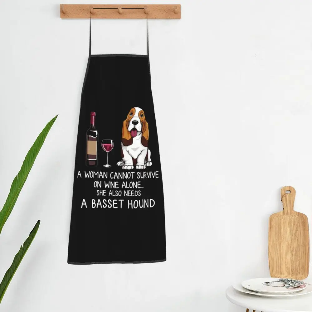 Basset Hound & Wine Apron