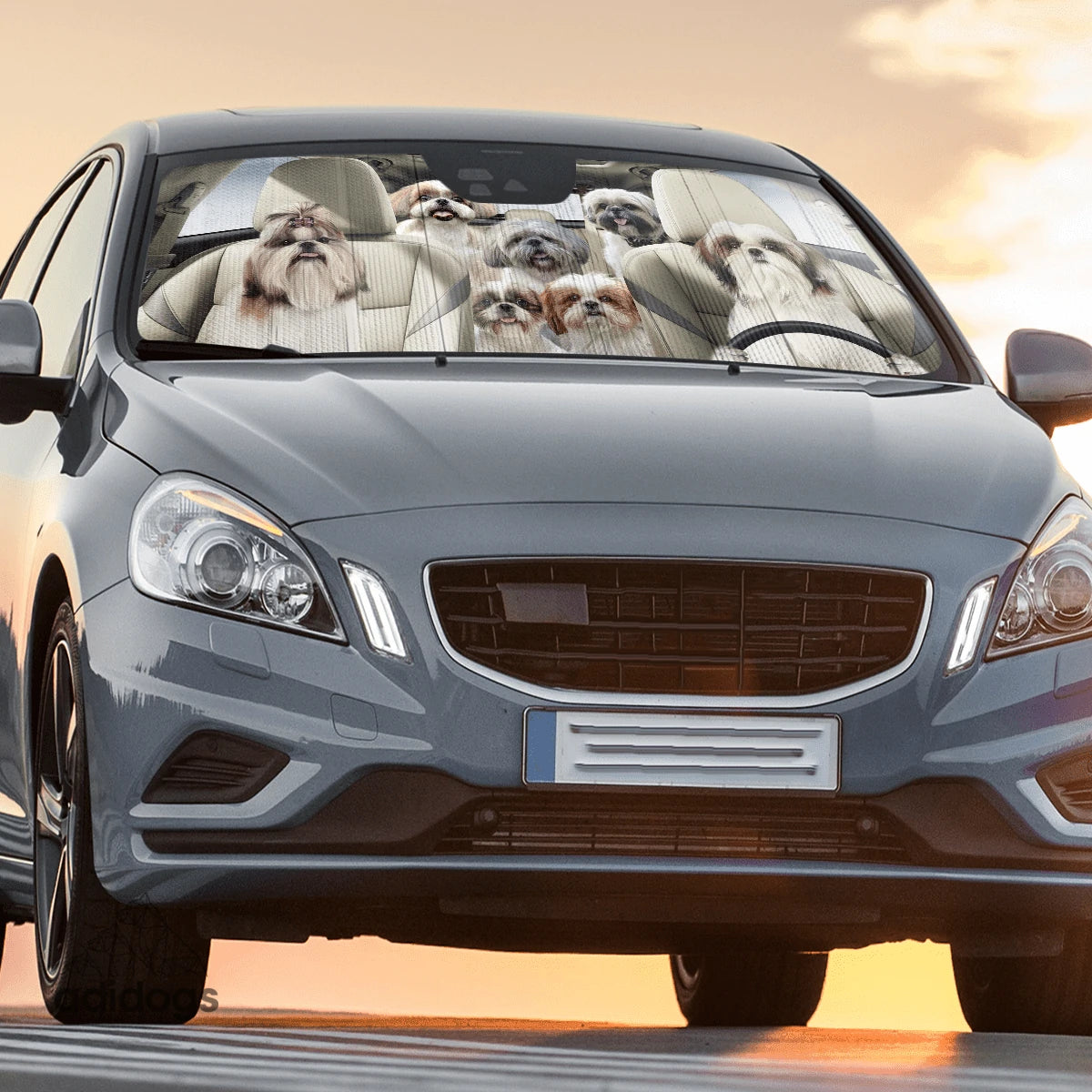 Shih Tzu Family Car Sunshade