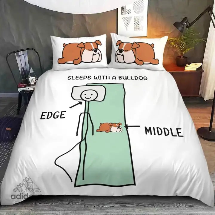 Sleeps With a Bulldog Bedding Set