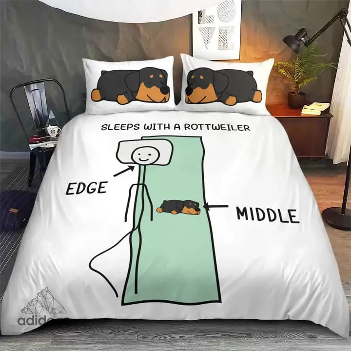 Sleeps With a Rottweiler Bedding Set