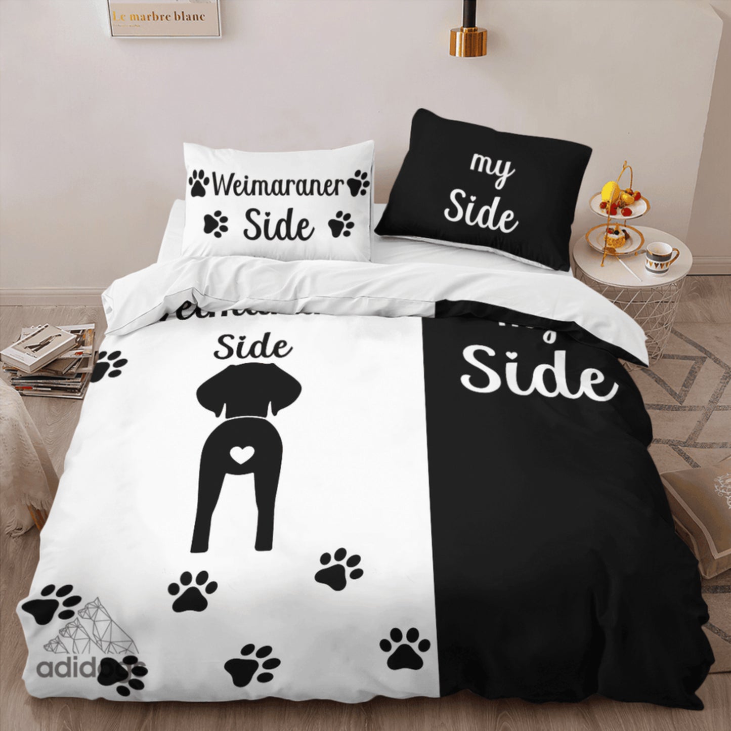 Weimaraner Side Bedding Set