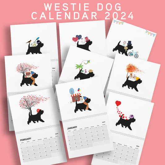 Westie Wall Calendar 2024