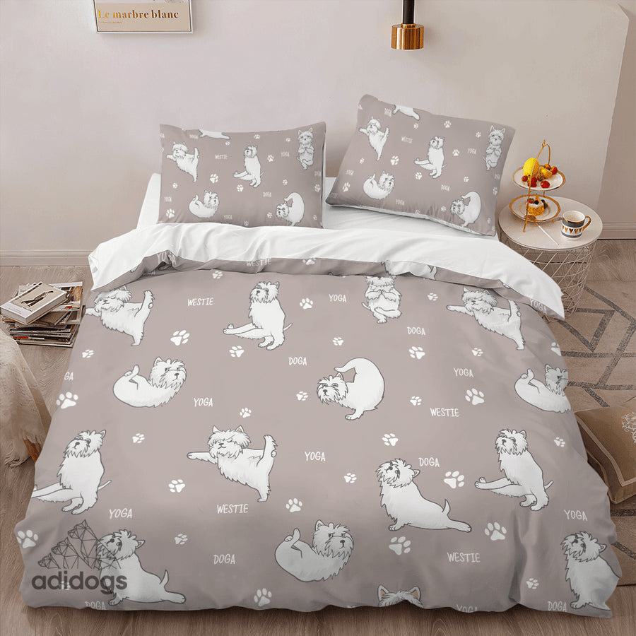 Westie Yoga Bedding Set