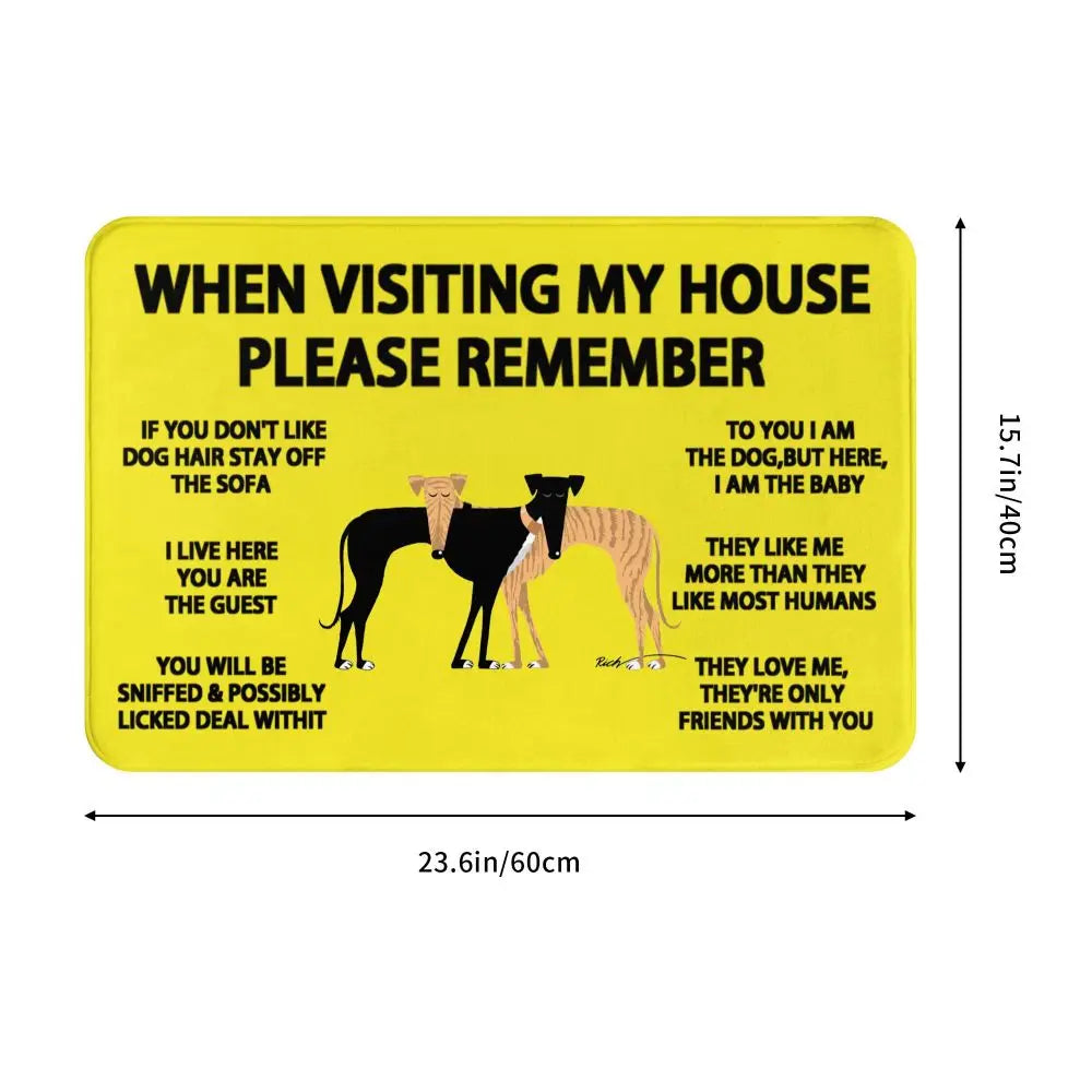 Whippet Home Rules Doormat