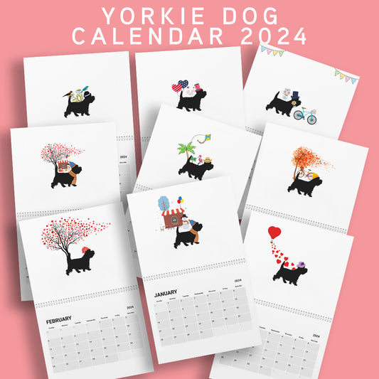 Yorkie Wall Calendar 2024