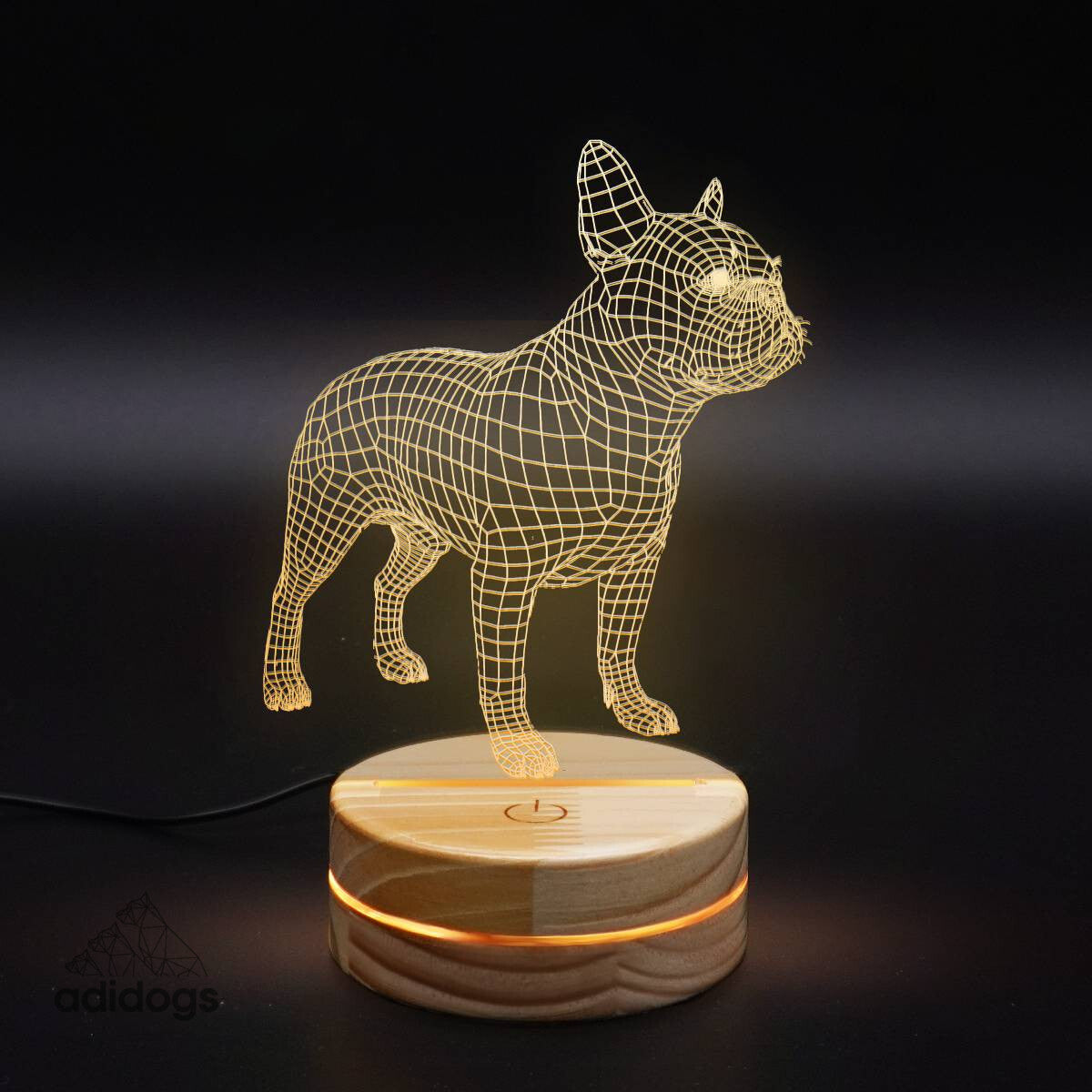 3D Frenchie LED Lamp