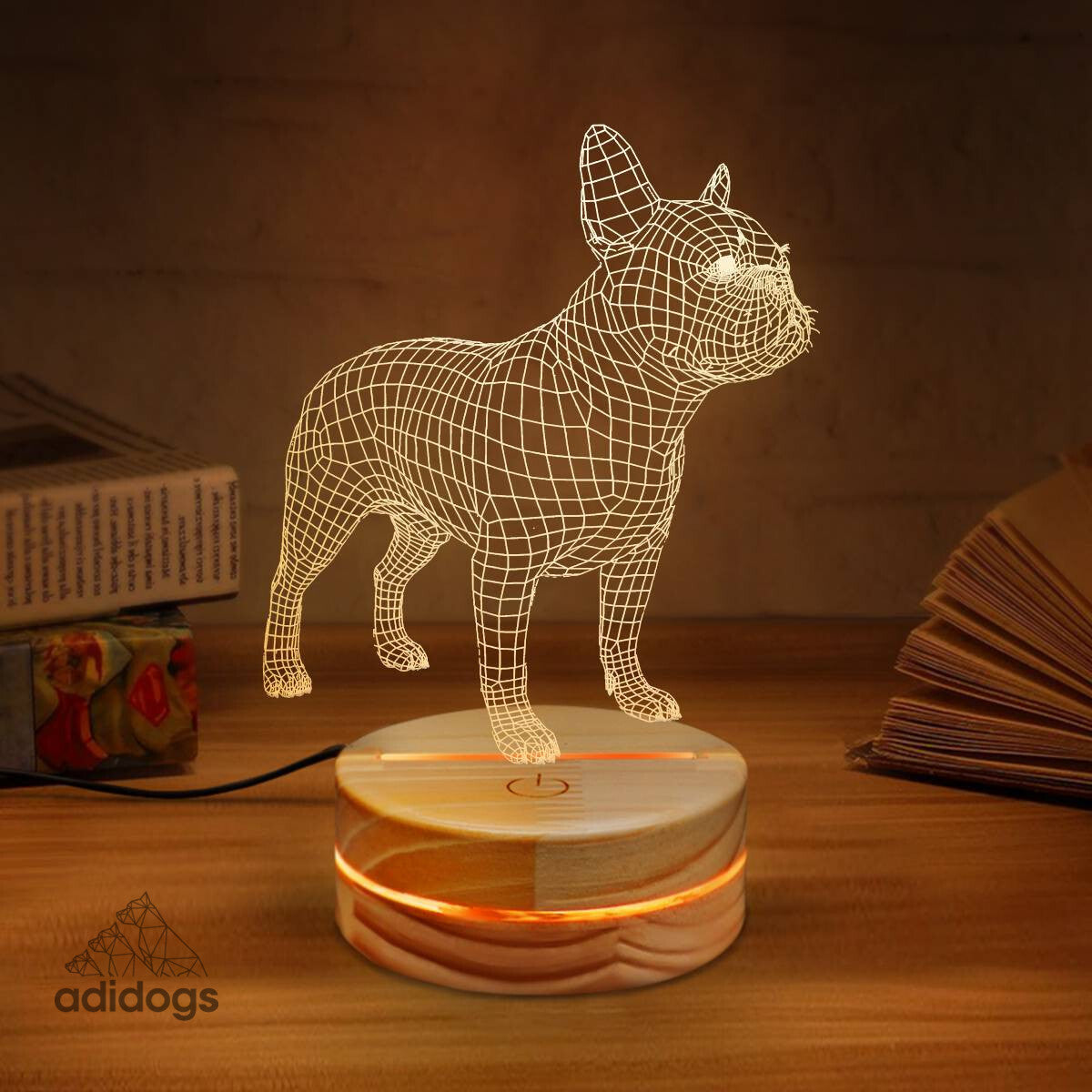 3D Frenchie LED Lamp