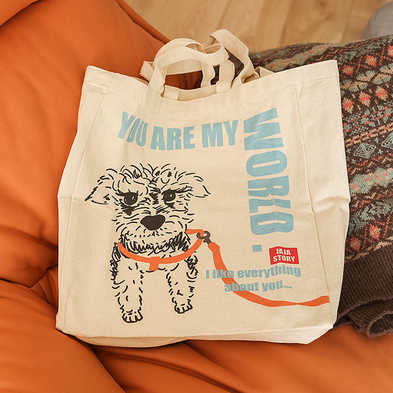 Schnauzer Canvas Tote Mom Bag