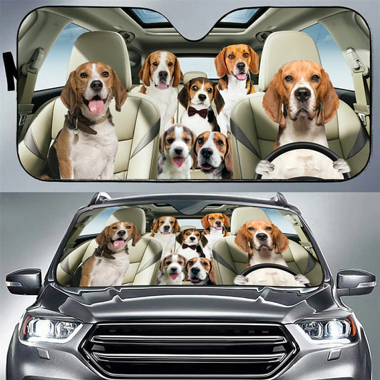 Beagle Family Car Sunshade