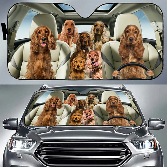 Cocker Spaniel Family Car Sunshade