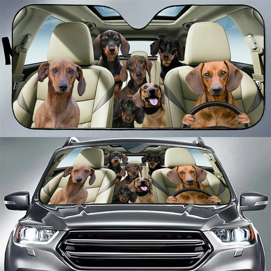 Dachshund Family Car Sunshade