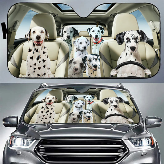 Dalmatian Family Car Sunshade