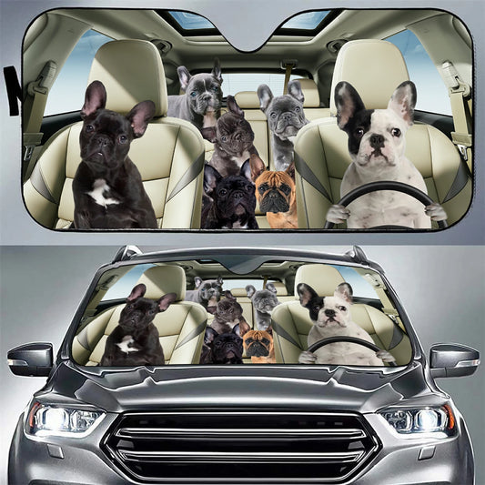 French Bulldog Family Car Sunshade