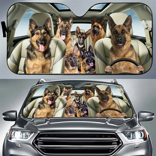 German Shepherd Family Car Sunshade