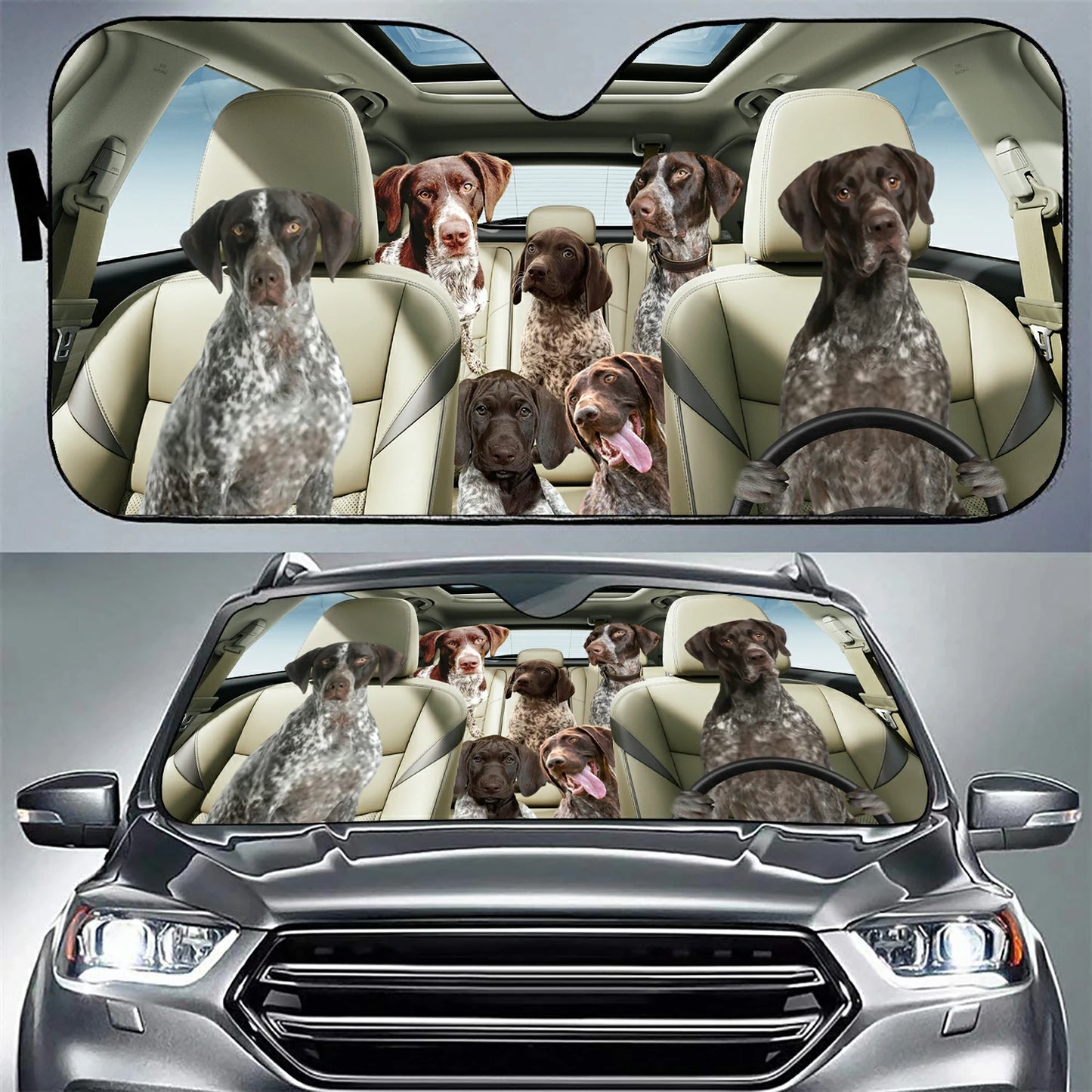 GS Pointer Family Car Sunshade