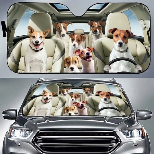 Jack Russell Family Car Sunshade