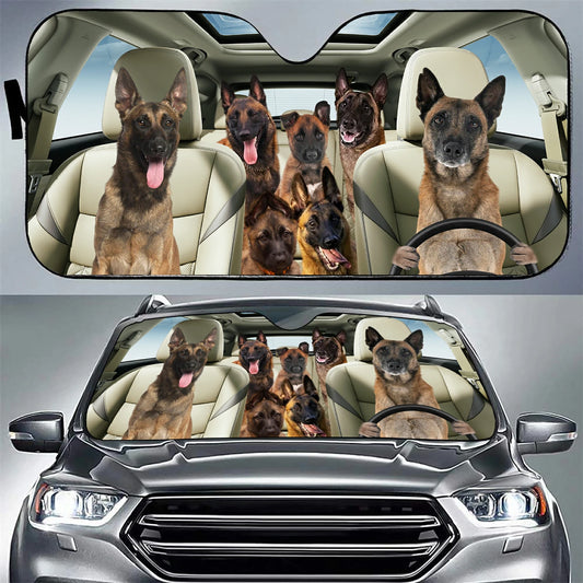 Malinois Family Car Sunshade