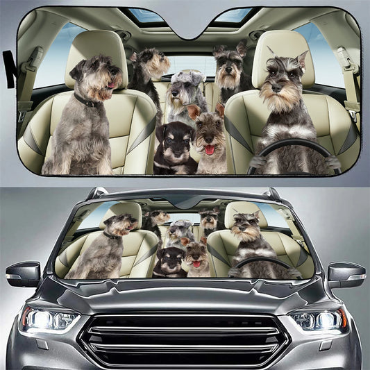 Schnauzer Family Car Sunshade