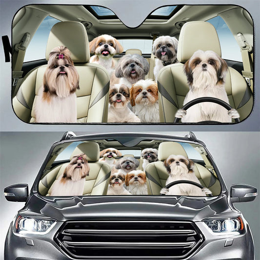 Shih Tzu Family Car Sunshade