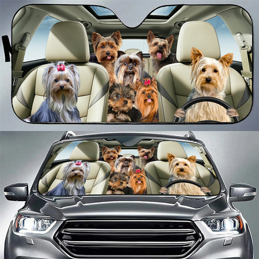 Yorkie Family Car Sunshade