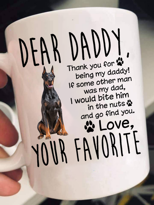 Dear Doberman Dad Mugs