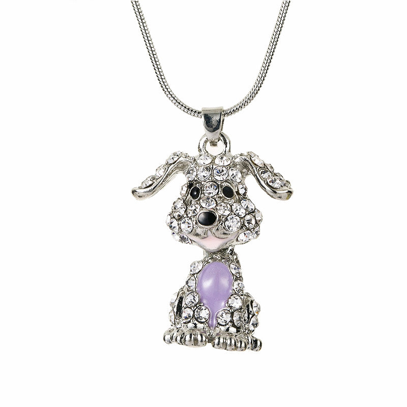 Rhinestone Schnauzer Pendant Necklace