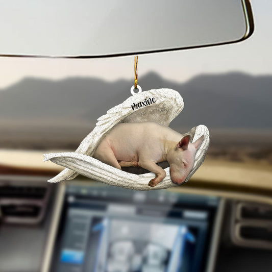 Bull Terrier Sleeping Angel Hanging Car Pendant