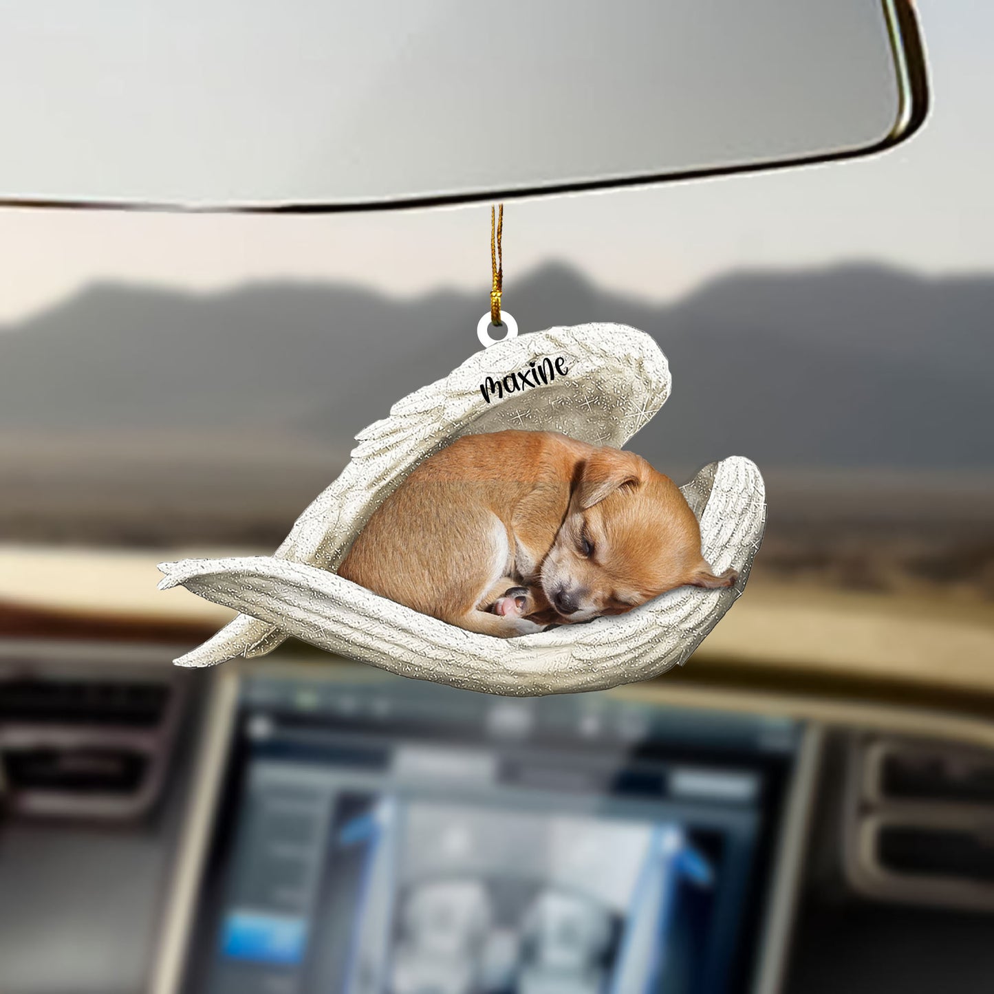 Chihuahua Sleeping Angel Hanging Car Pendants