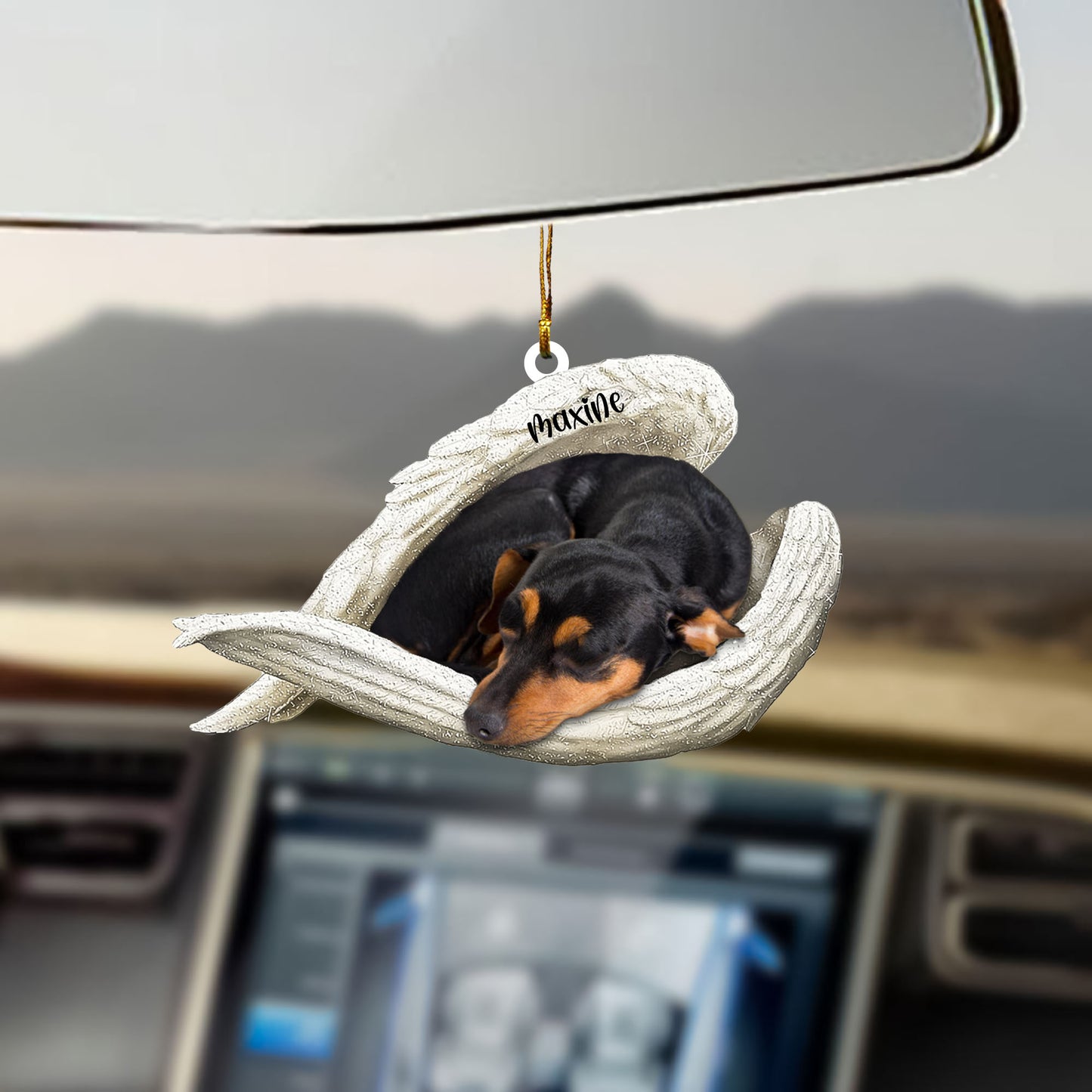 Dachshund Sleeping Angel Hanging Car Pendants