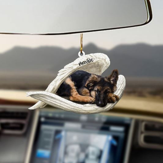 German Shepherd Sleeping Angel Hanging Car Pendant