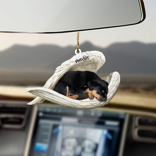 Rottweiler Sleeping Angel Hanging Car Pendant