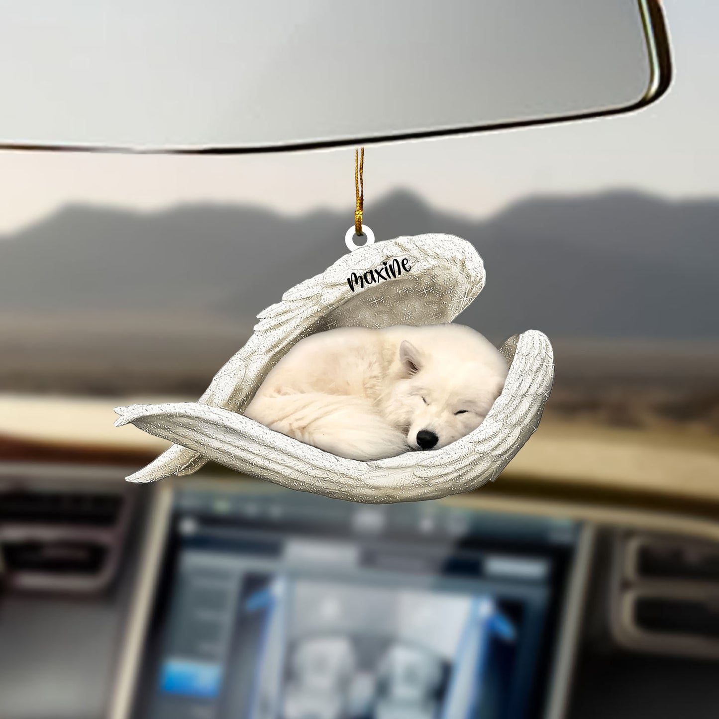 Samoyed Sleeping Angel Hanging Car Pendant