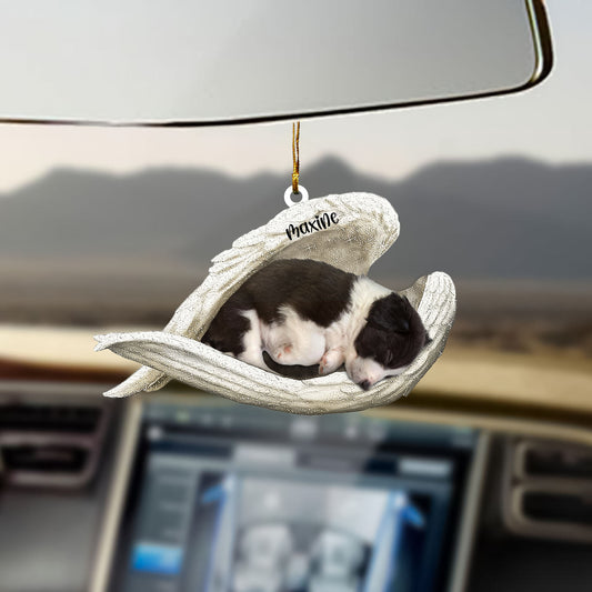 Border Collie Sleeping Angel Hanging Car Pendant