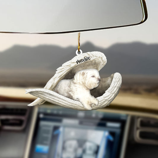 Maltese Sleeping Angel Hanging Car Pendant