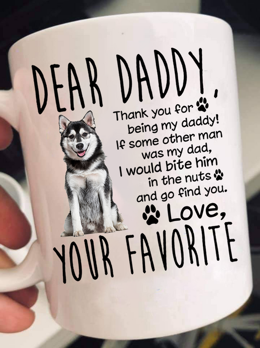 Dear Husky Dad Mugs