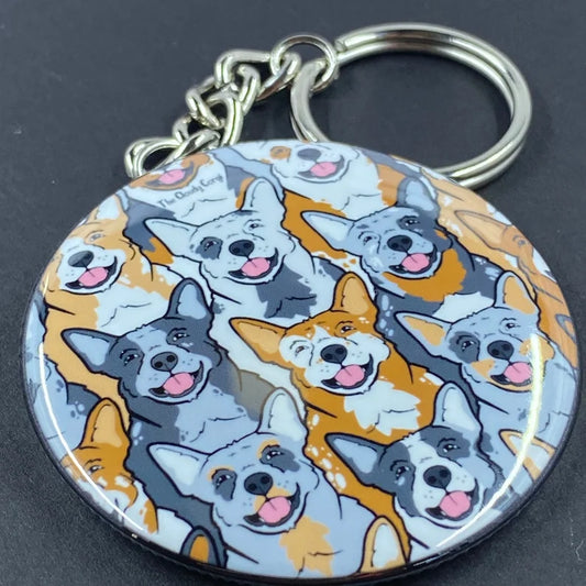 Red & Blue Heeler Keychain